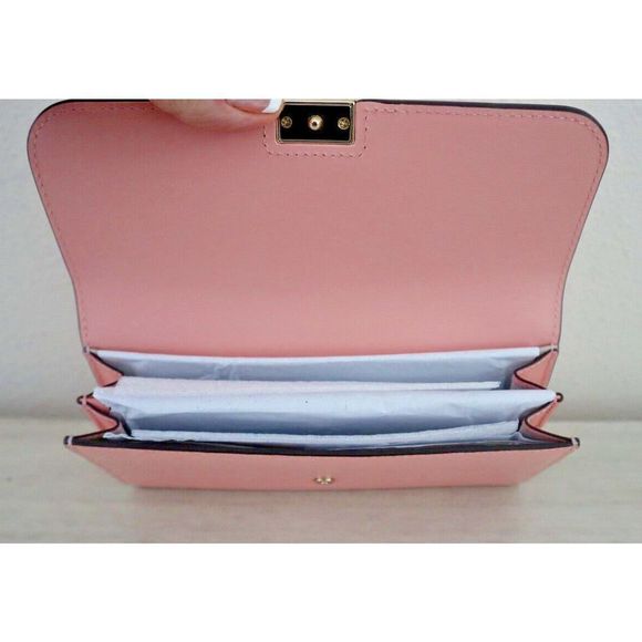 Kate Spade K4499 Coral Gable Pink Leather Lovitt Flap Continental Wallet $228 - Picture 3 of 14